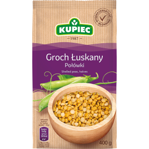 Groch Łuskany Połówki 400g Kupiec