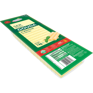 Ser Żółty Gouda Plastry 1kg Mlekpol