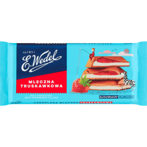 Czekolada Mleczna Truskawkowa 100g Wedel
