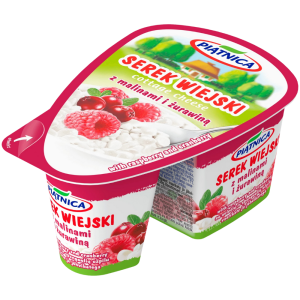 Serek Wiejski z Malinami i Żurawiną 150g OSM Piątnica