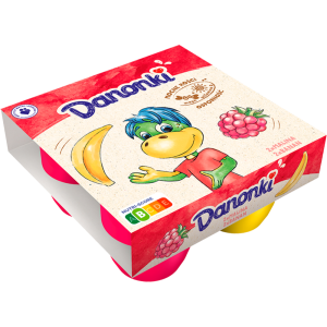 Serek Danonki Mega Malina-Banan 4*90g Danone