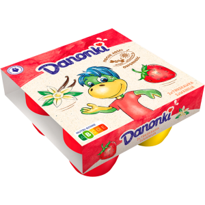 Serek Danonki Mega Truskawka-Wanilia 4*90g Danone
