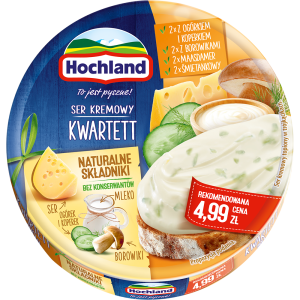 Serek Topiony Kremowy Kwartett Krążek 180g Hochland