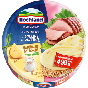 Serek Topiony Kremowy z Szynka Krążek 180g Hochland