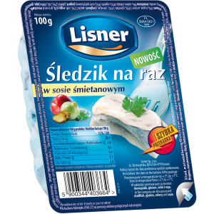 Śledzik Na Raz w Sosie Śmietanowym 100g Lisner